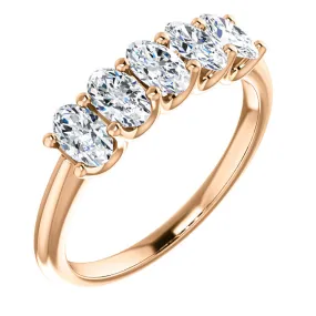 1 1/2Ct Oval Moissanite Marquise Wedding Ring in White, Yellow or Rose Gold