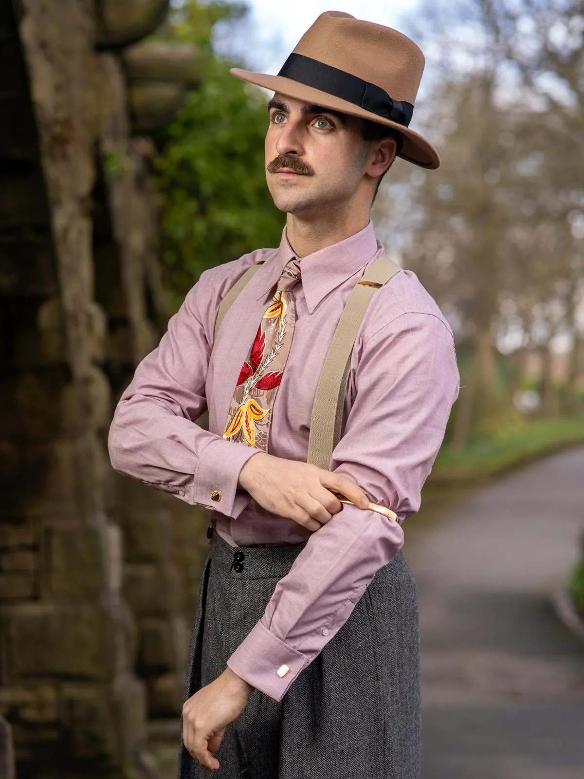 1940s Spearpoint Collar Shirt - Rosehip