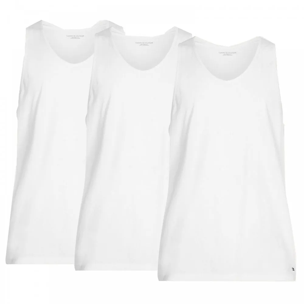 3 Pack Round Neck Tank Tops, White