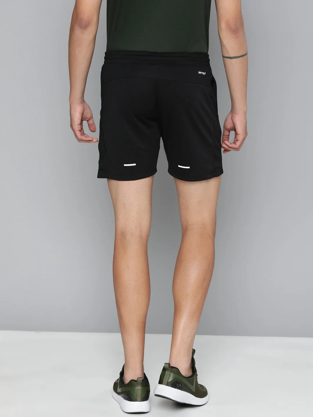 Alcis Men Black Slim Fit Drytech  Running Sports Shorts