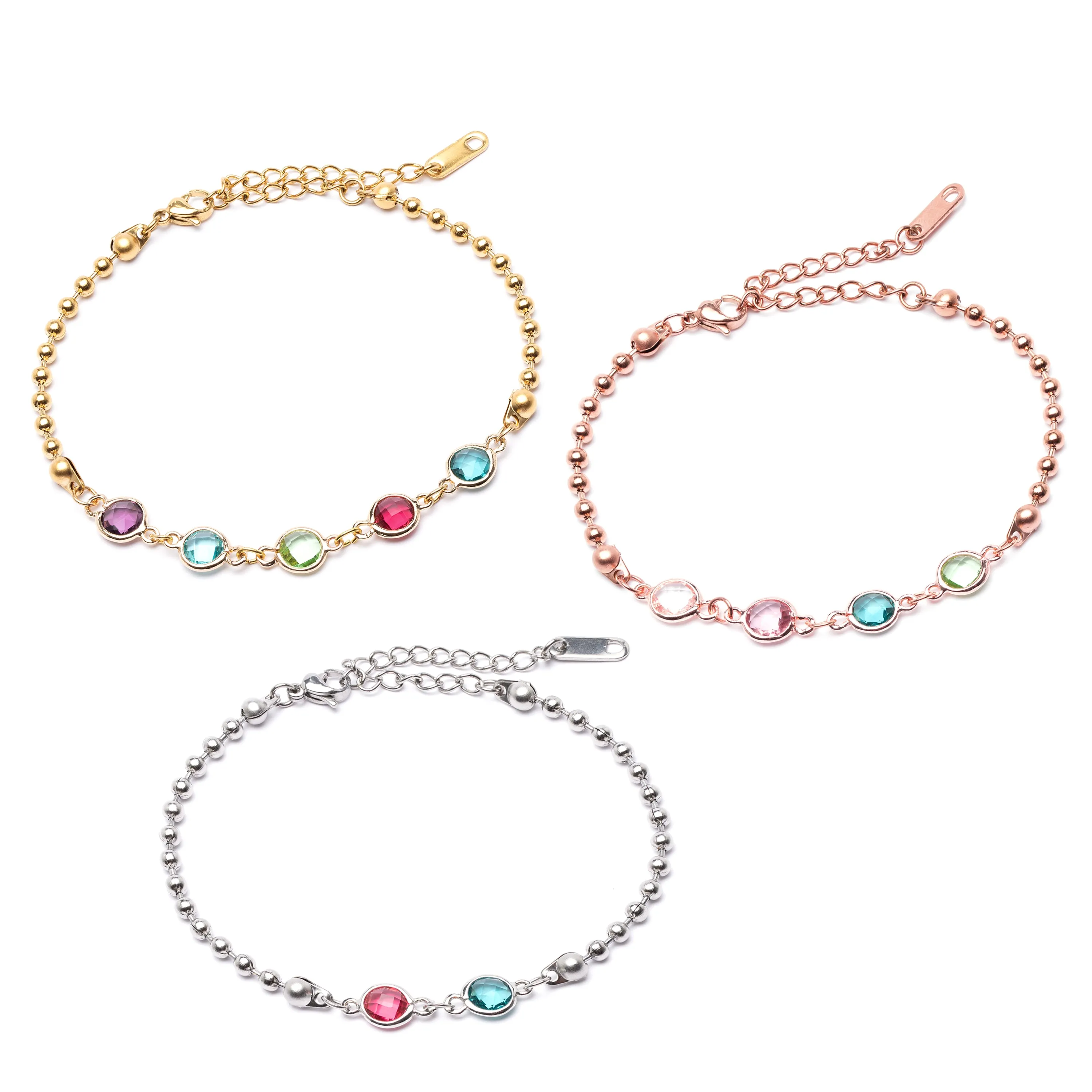 Artemis Ball Chain Birthstone Bracelet