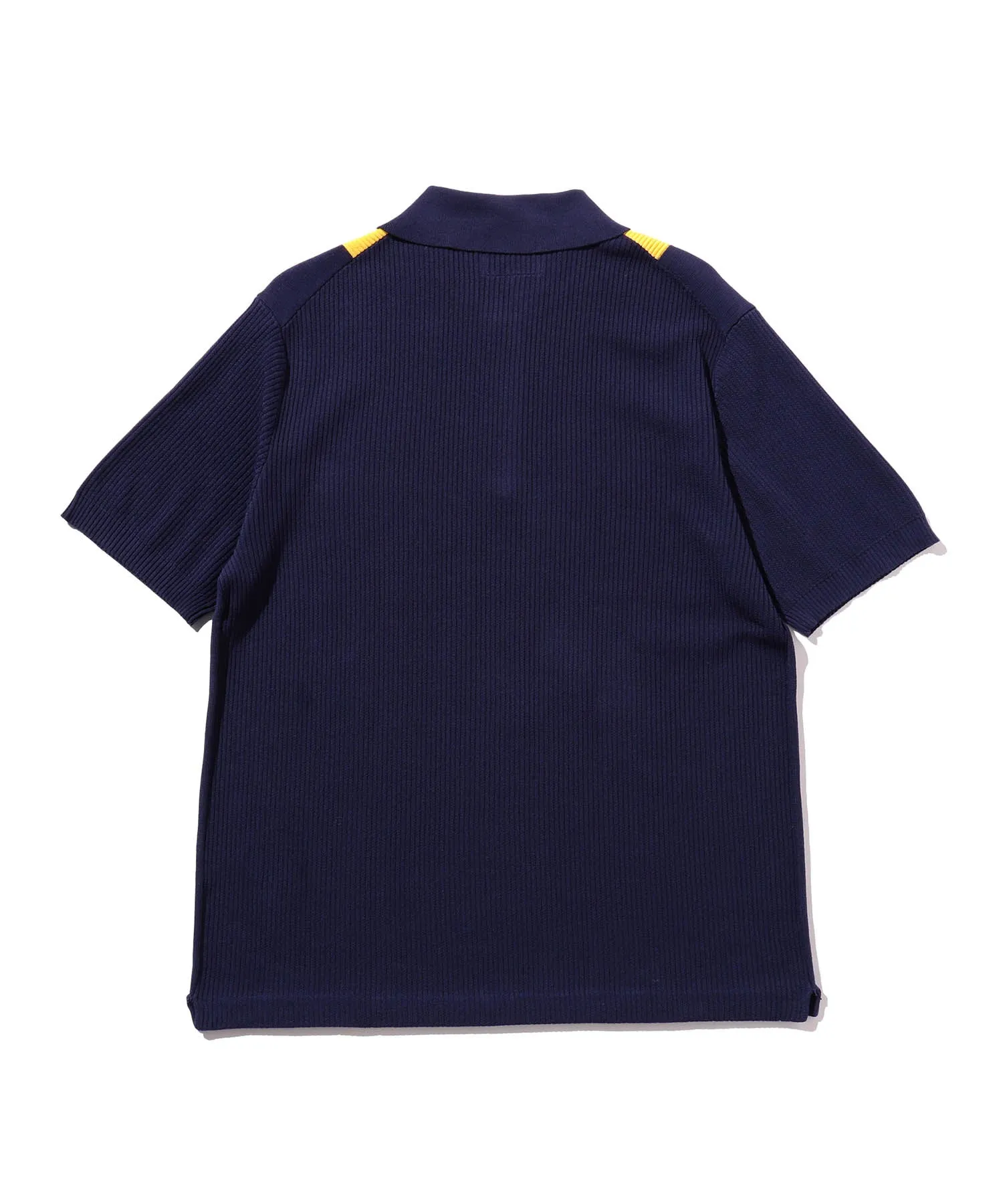 BEAMS PLUS Knit Polo Stripe Navy