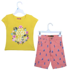 C1614 R-Cul Pine Apple Red Shorts with TSB Yellow T-Shirt