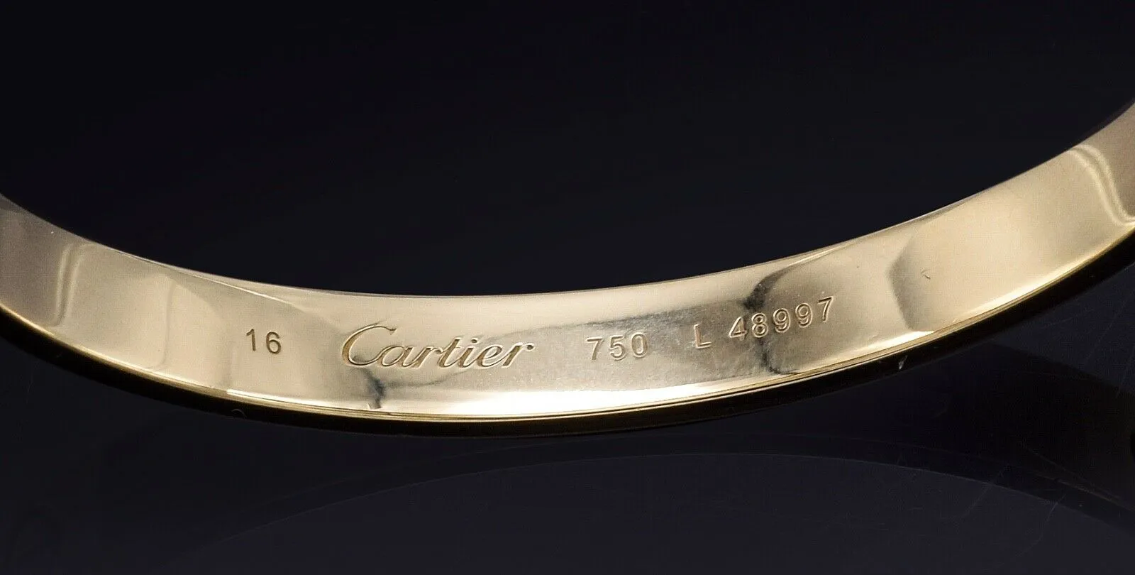 CARTIER 18K Yellow Gold Screw Love Bracelet Size 16   Box, Screwdriver 28.4Grams