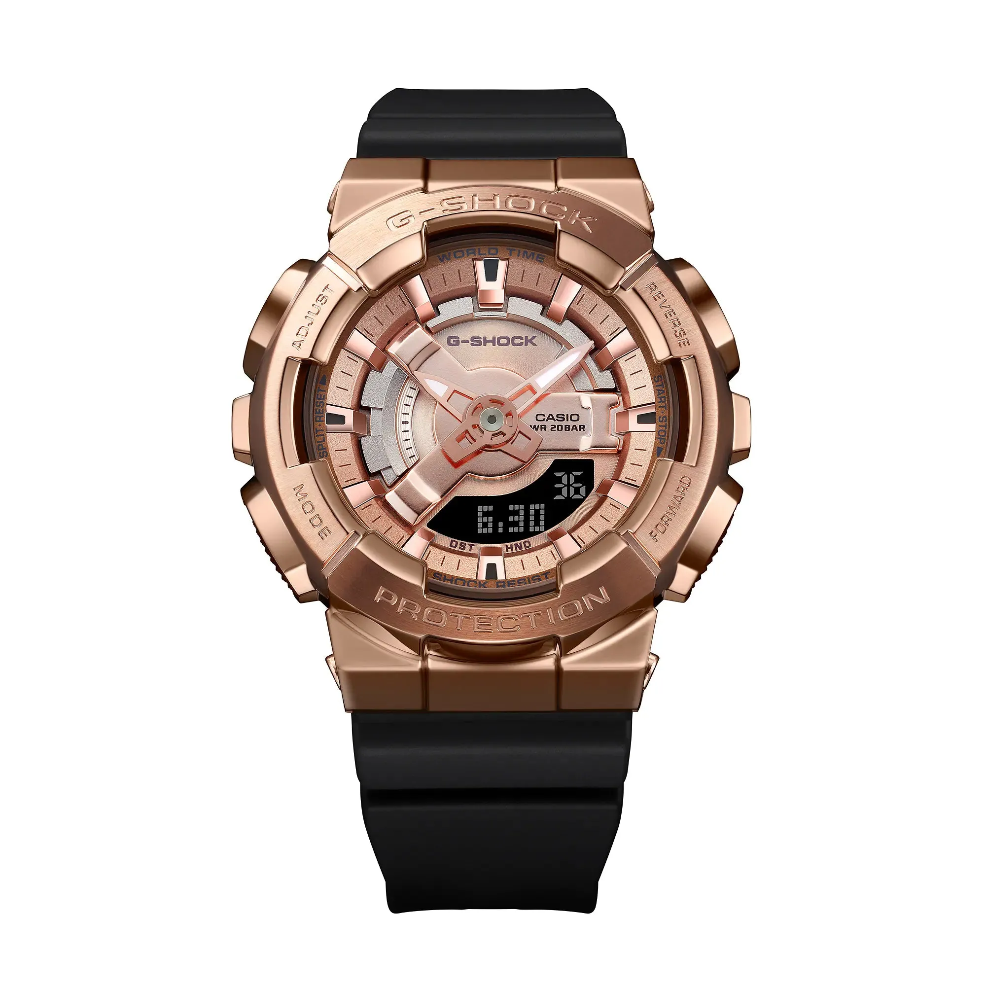 Casio G-Shock GMS GMS110PG-1A Metal Covered Rose Pink Gold Copper Womens Watch