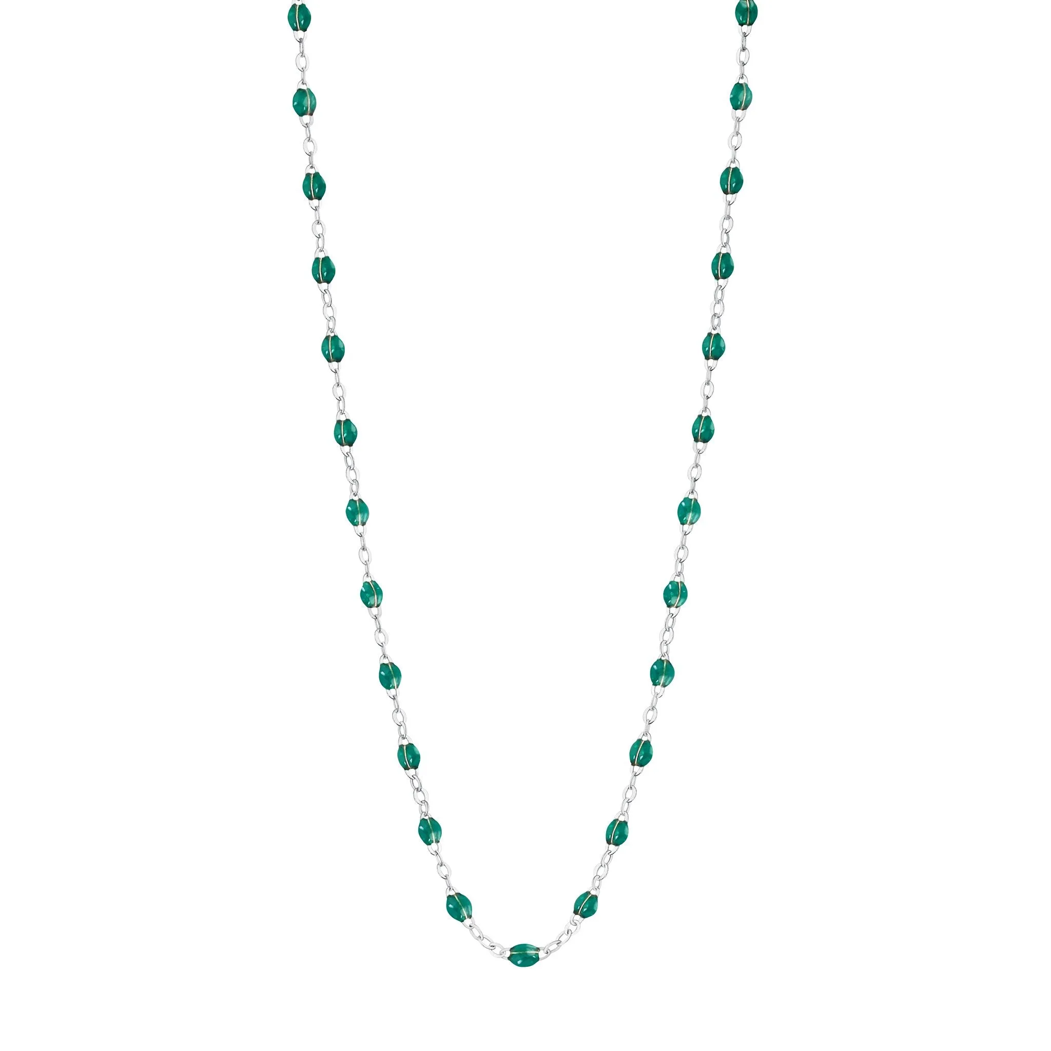 Classic Gigi Emerald necklace, White Gold, 19.7"