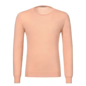 Crew-Neck Cashmere Sweater in Peach