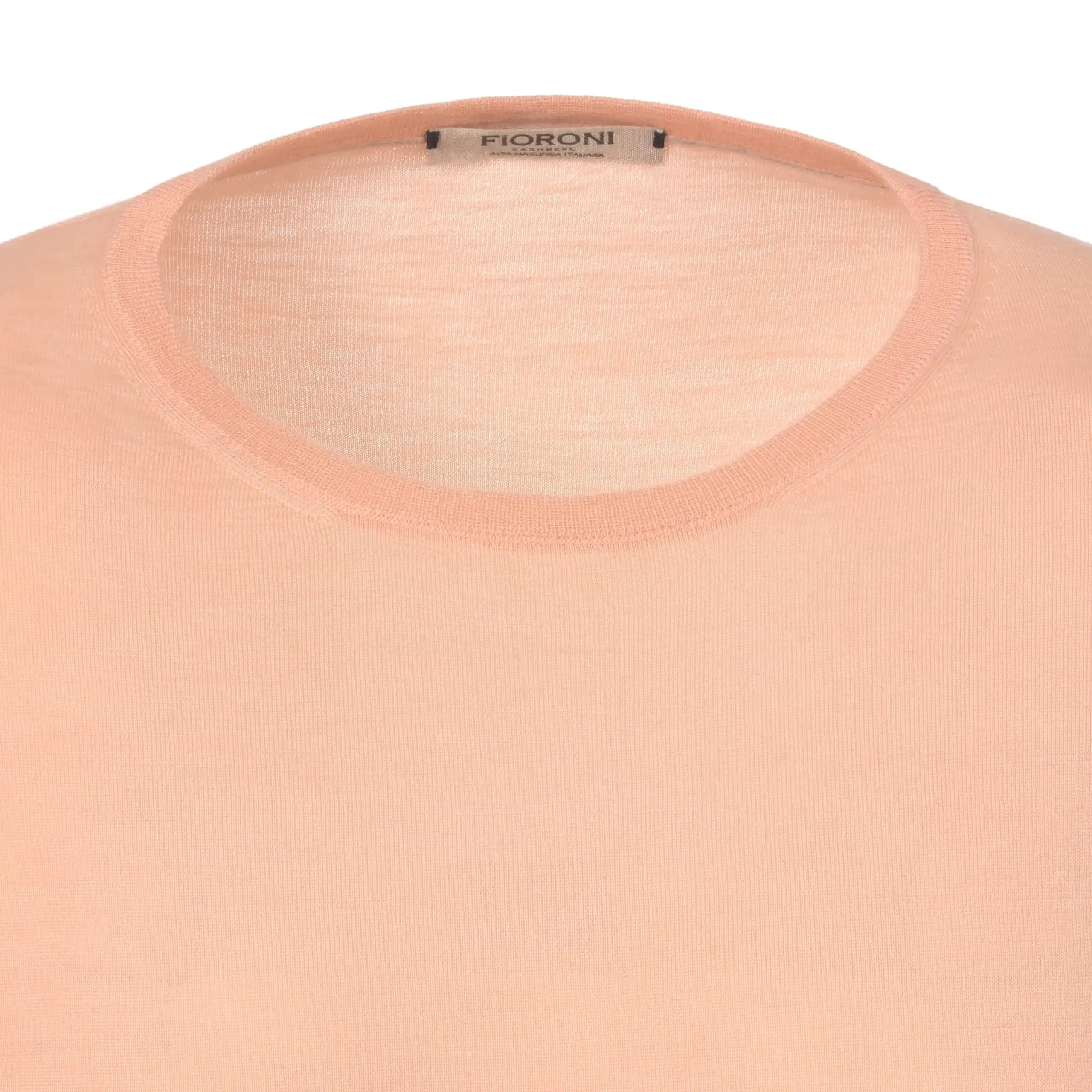 Crew-Neck Cashmere Sweater in Peach