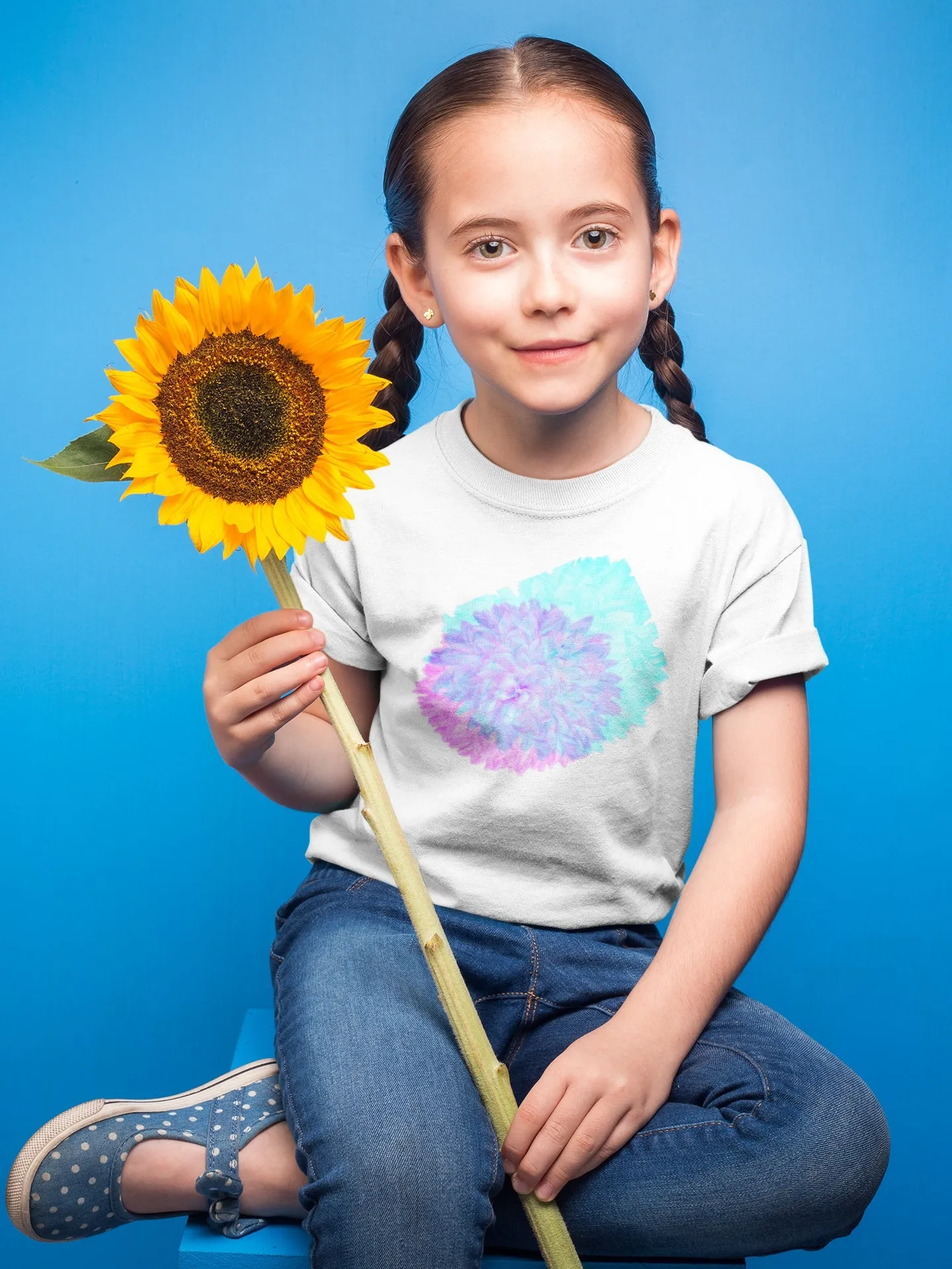 Dahlia Dual Tone Summer T-shirt for Girls