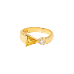 Diamond Kiss Yellow Sapphire Ring