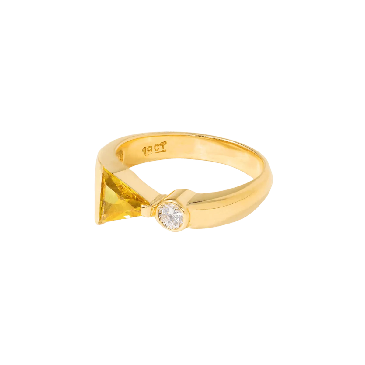 Diamond Kiss Yellow Sapphire Ring