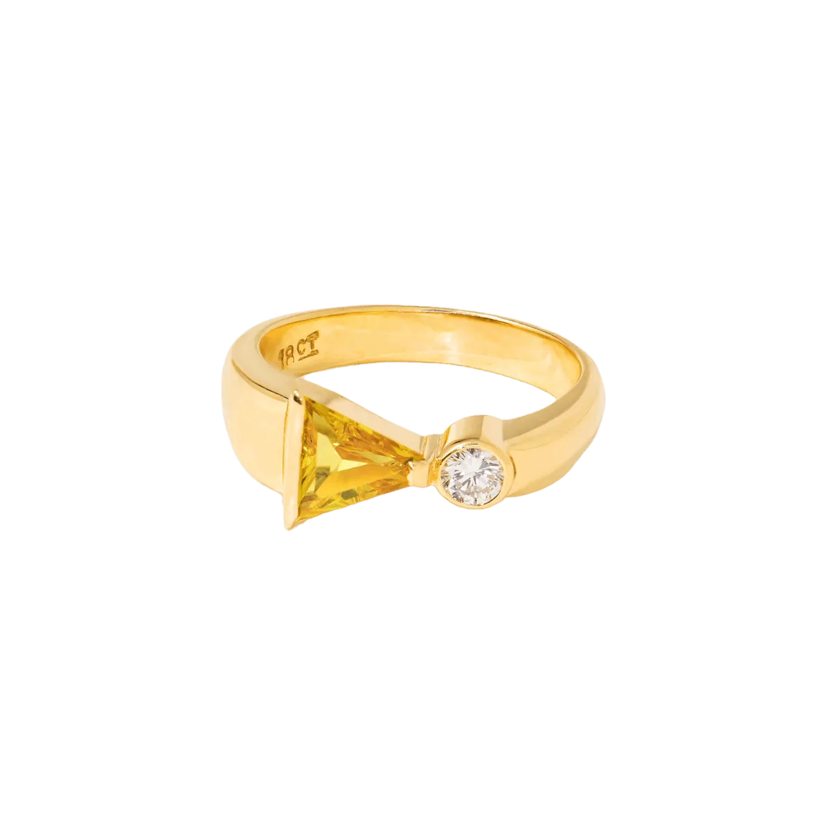 Diamond Kiss Yellow Sapphire Ring