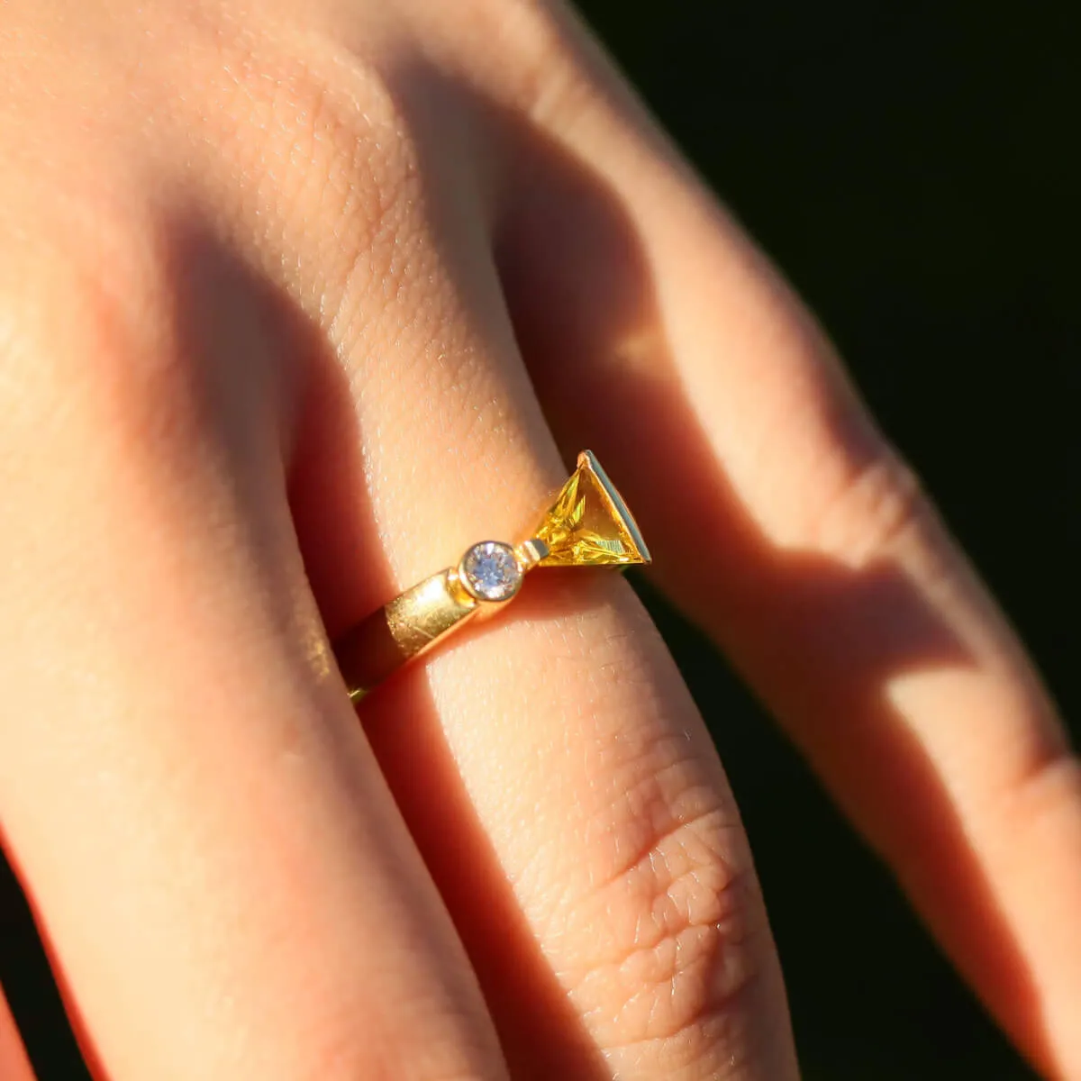 Diamond Kiss Yellow Sapphire Ring