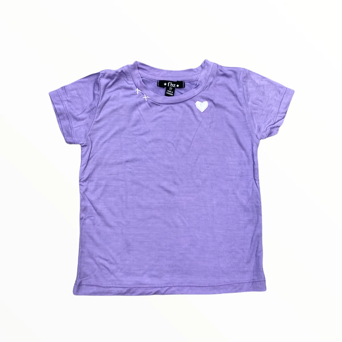 embroidered heart tee in purple