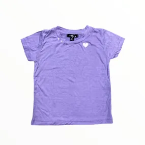 embroidered heart tee in purple