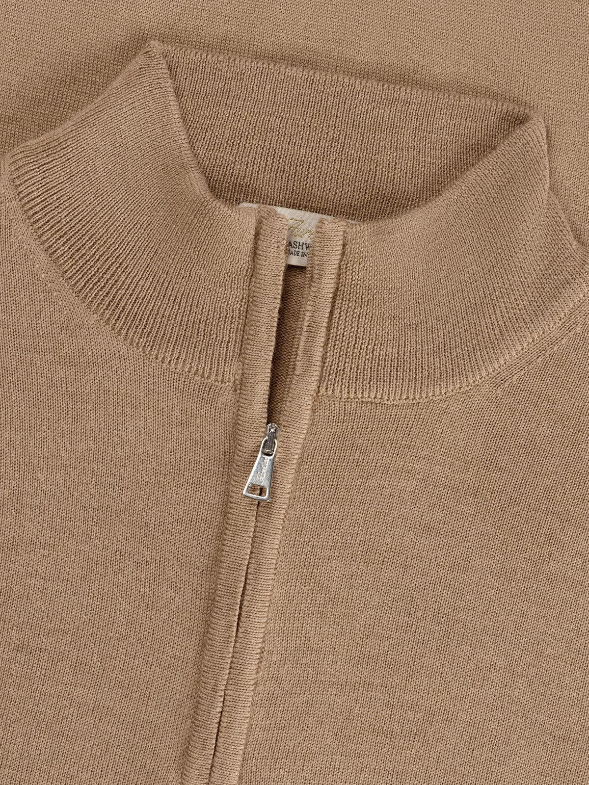 Extrafine Merino Zipper Vest Beige