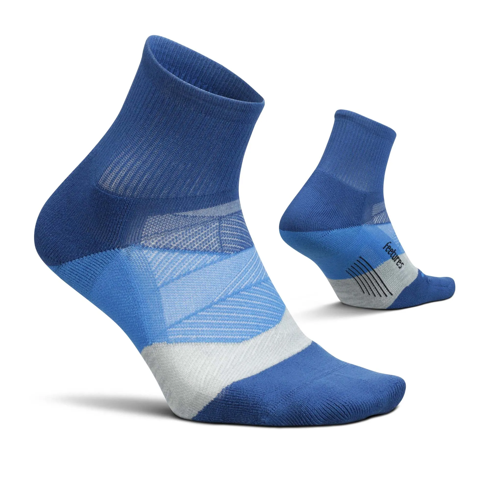 Feetures | Unisex Elite Light Cushion Quarter - Buckle Up Blue