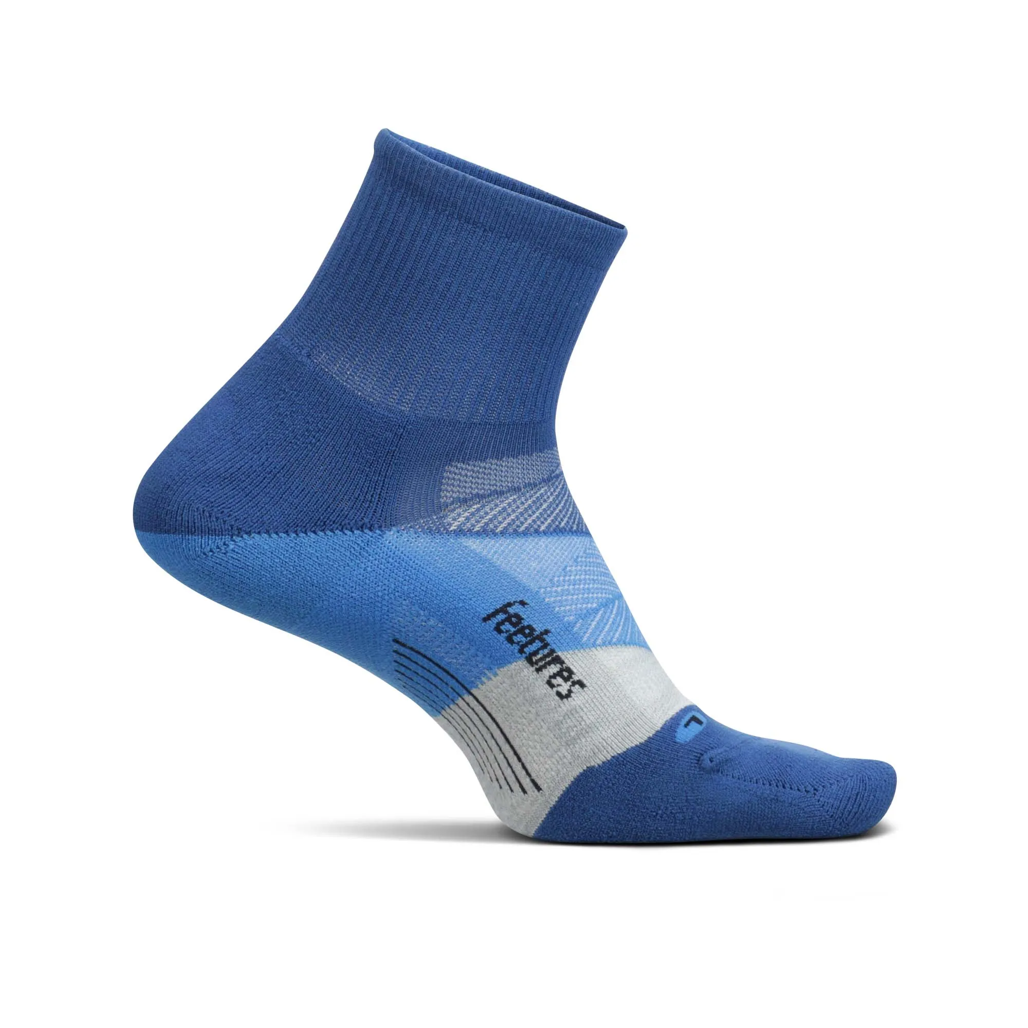 Feetures | Unisex Elite Light Cushion Quarter - Buckle Up Blue