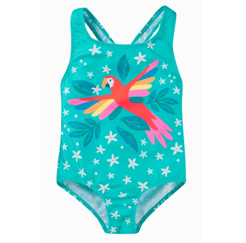 Frugi Sally Swimsuit - Tropical Sea Macaw