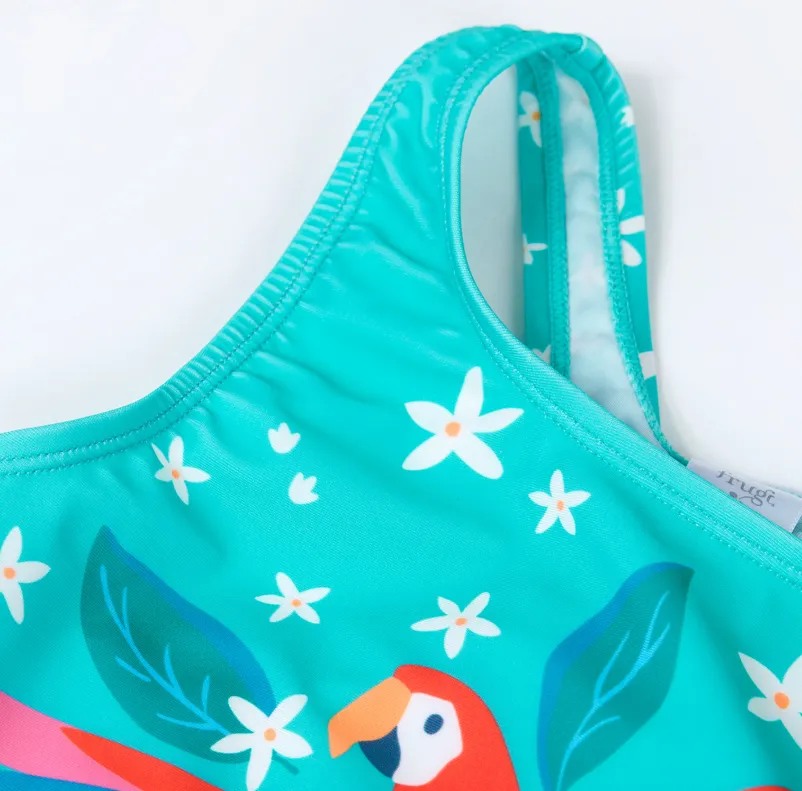 Frugi Sally Swimsuit - Tropical Sea Macaw