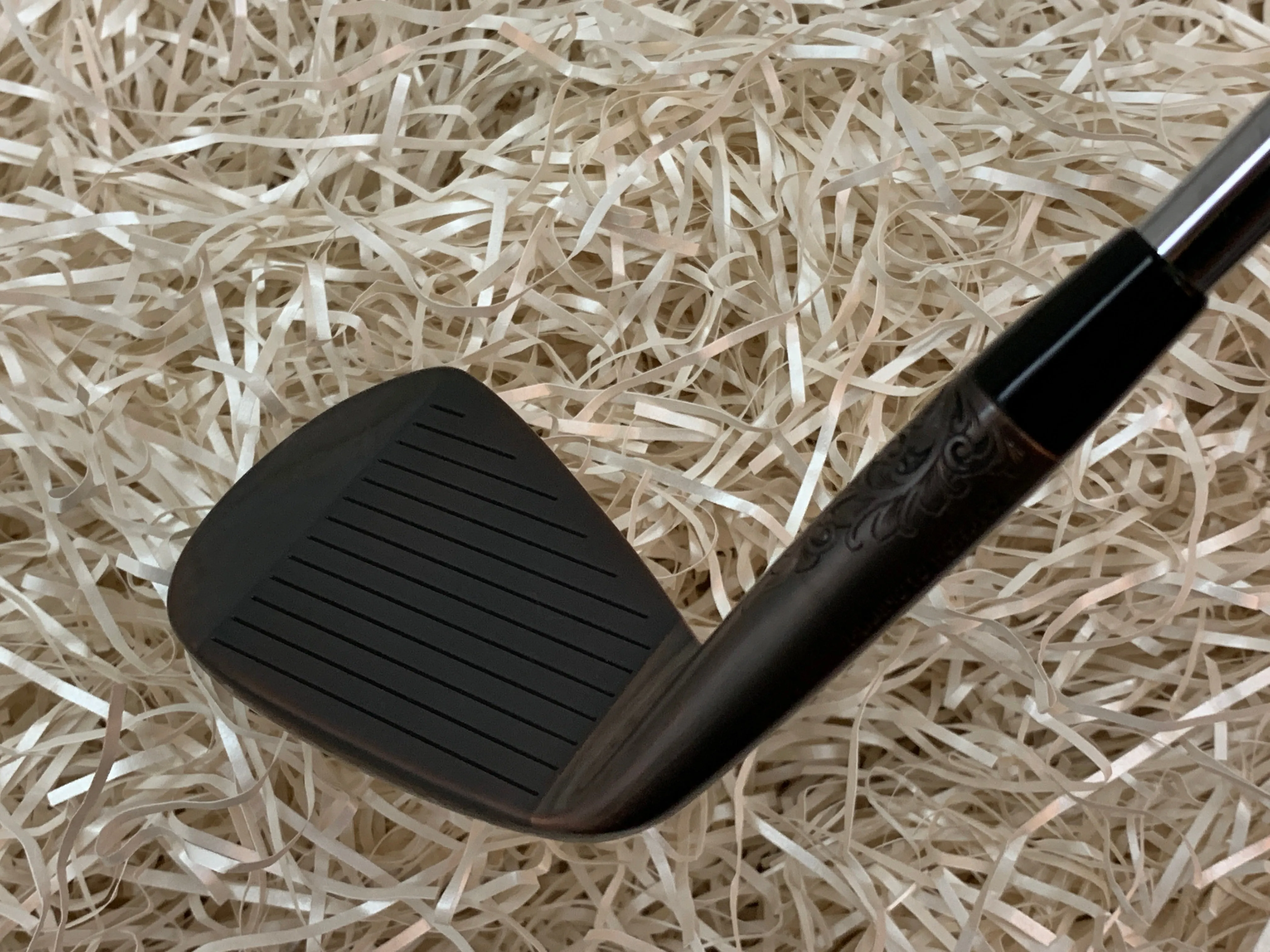 Fujimoto Golf Iron Handcrafted Signature Iura Wing Back in Black Copper