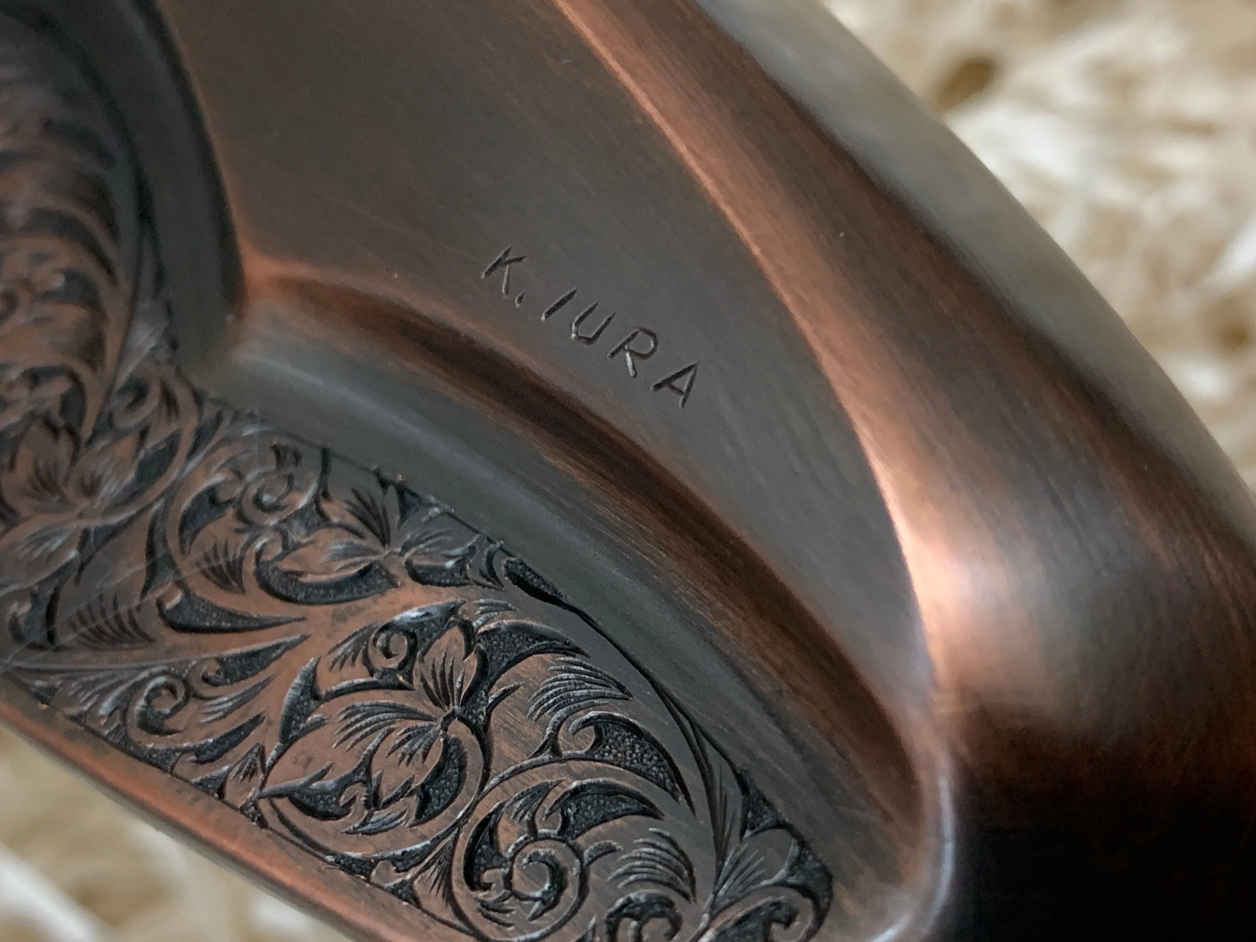 Fujimoto Golf Iron Handcrafted Signature Iura Wing Back in Black Copper