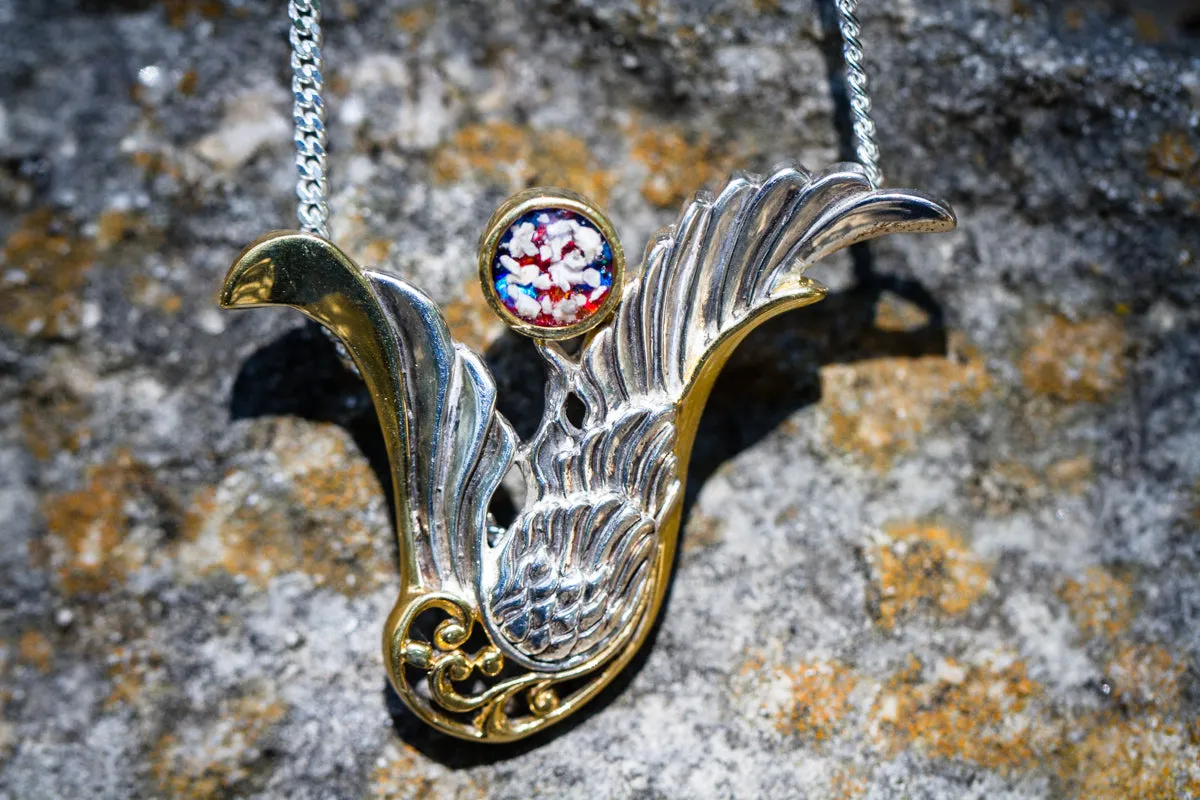 Gold Plated Silver Guardian Angel Pendant