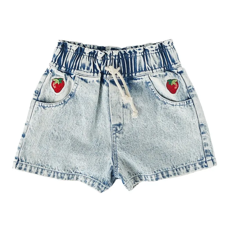 Goldie And Ace Ziggy Shorts - Denim Strawberry