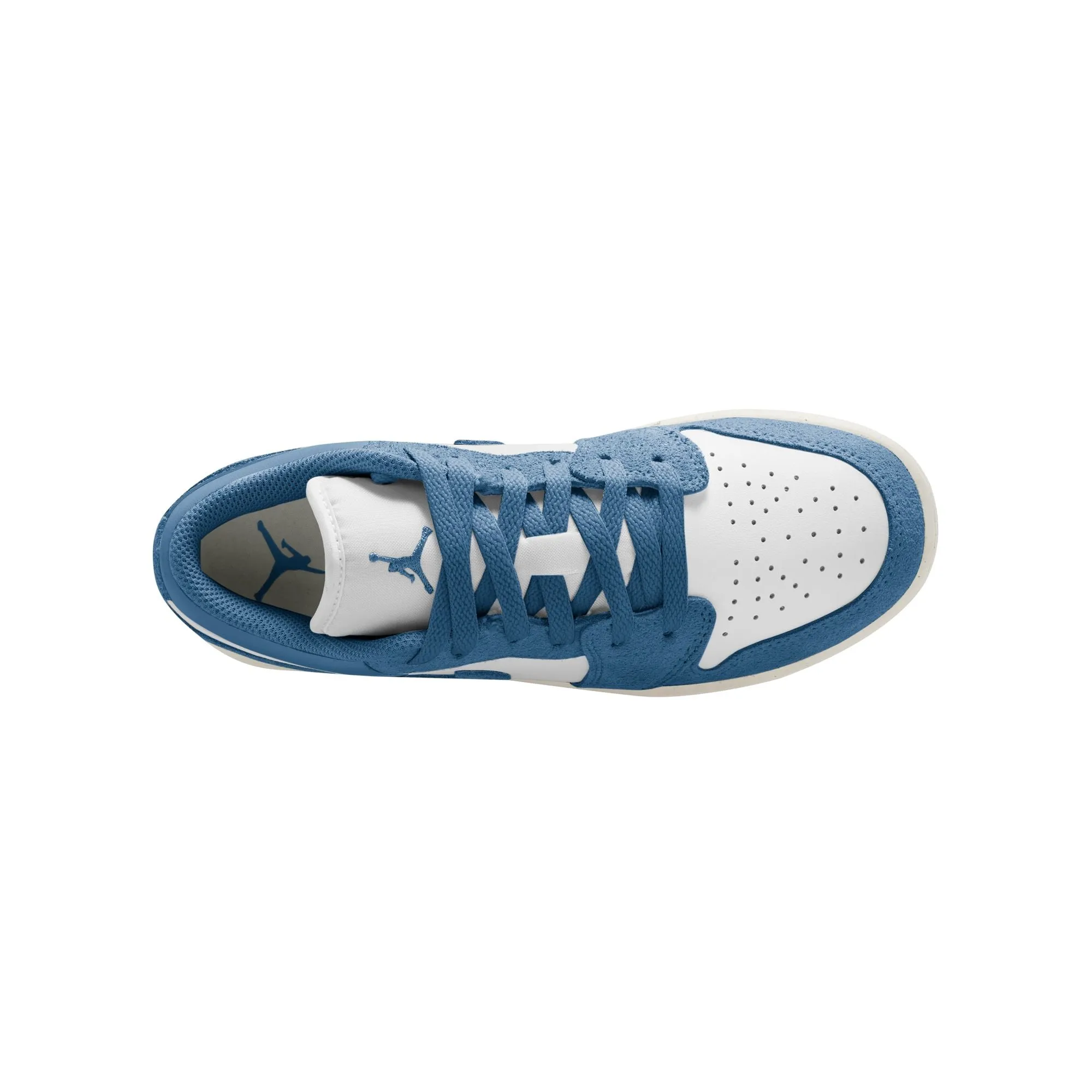 Grade School Air Jordan 1 Low SE GS White/Industrial Blue-Blue Grey-Sail FN9137-141