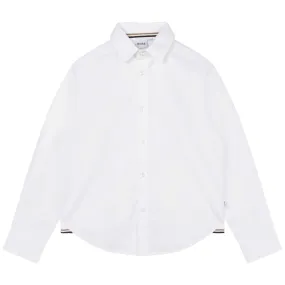 Hugo Boss Boys Long Sleeved Slim Fit Dress Shirt _White J25O35-10P