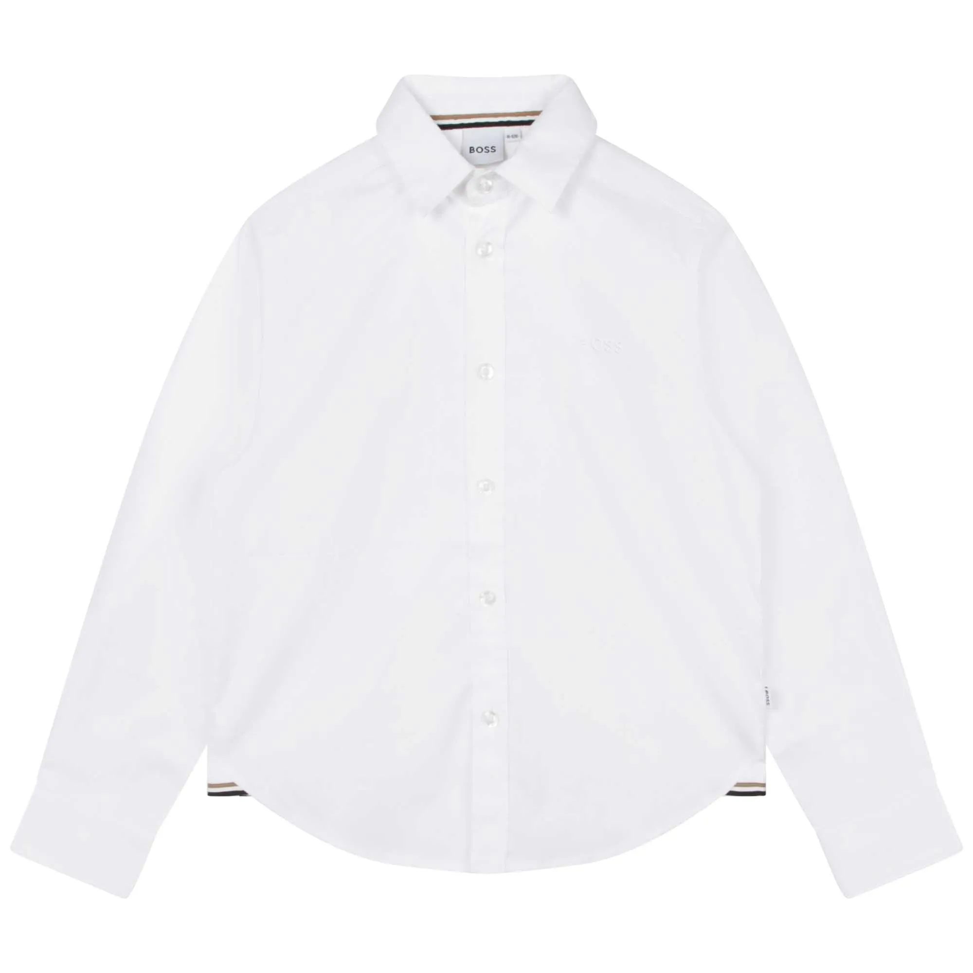 Hugo Boss Boys Long Sleeved Slim Fit Dress Shirt _White J25O35-10P