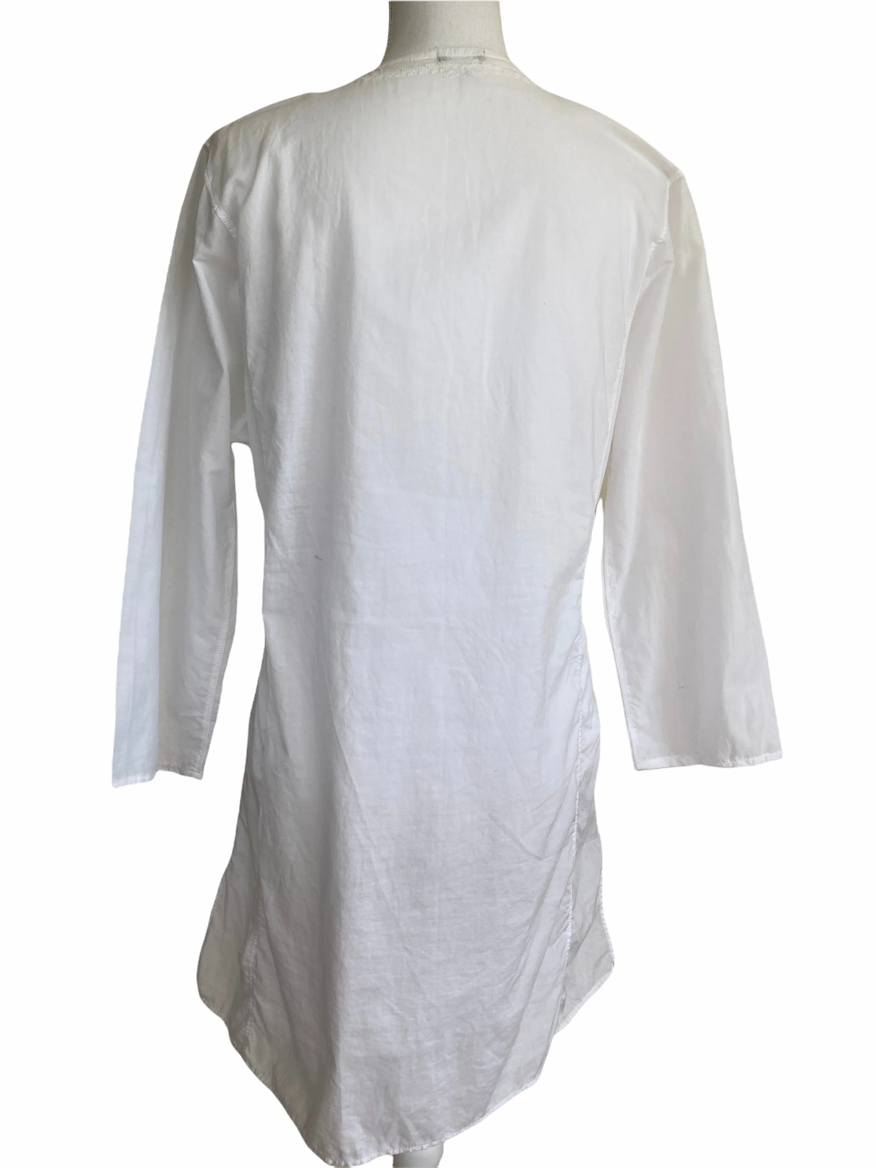 J. Crew White Embroidered Cotton Tunic, M