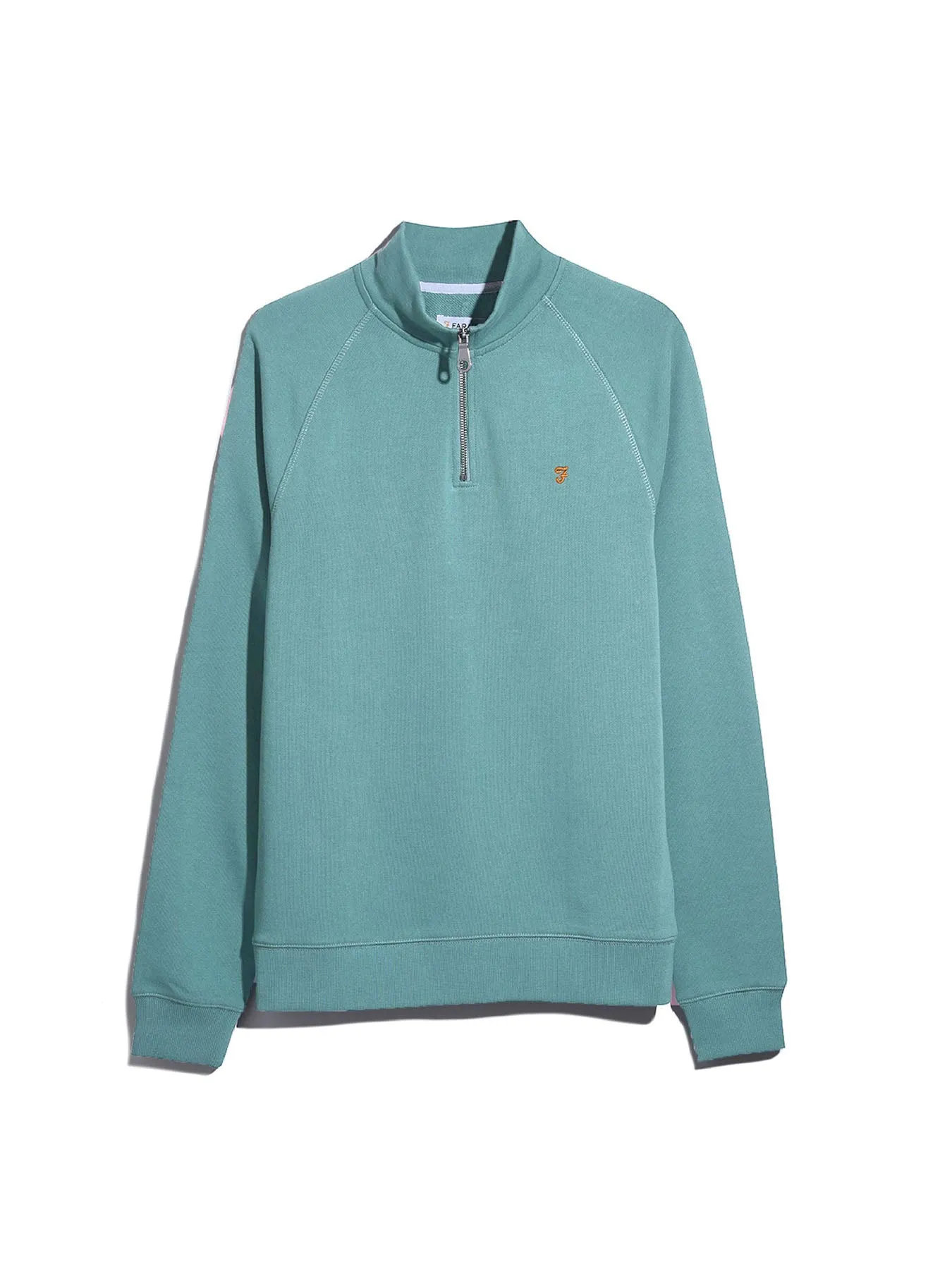 Jim Organic Cotton Quarter Zip Sweatshirt In Brook Blue