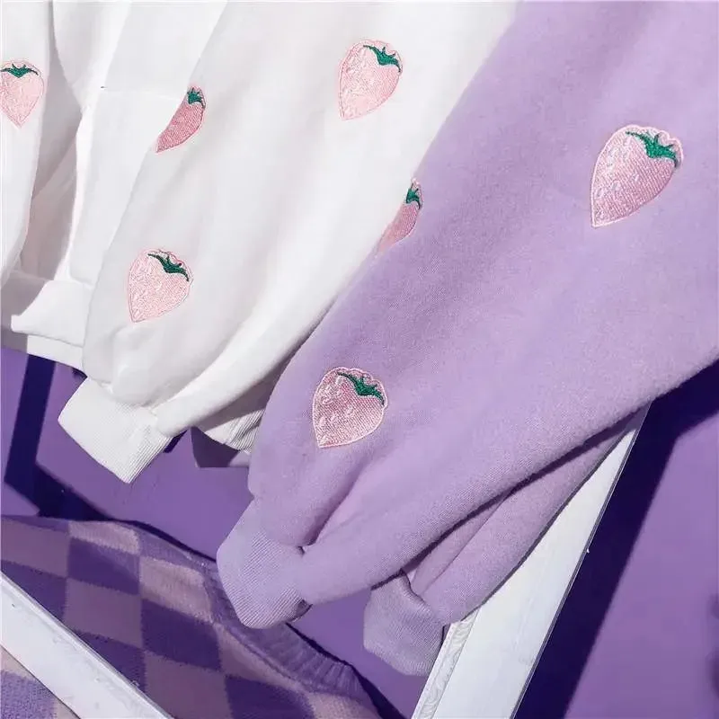 Kawaii Korean Style Strawberry Hoodie