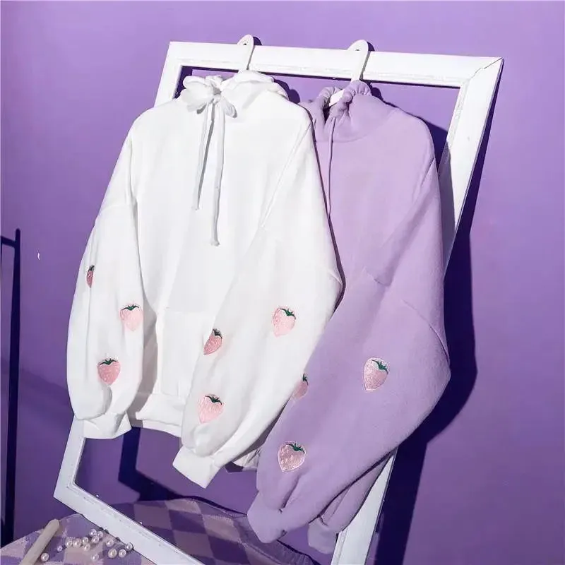 Kawaii Korean Style Strawberry Hoodie