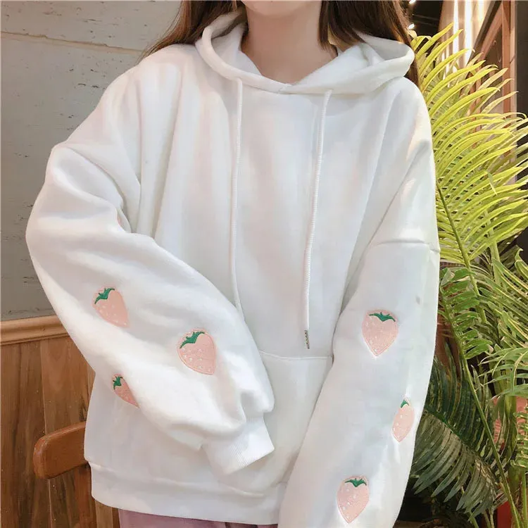 Kawaii Korean Style Strawberry Hoodie