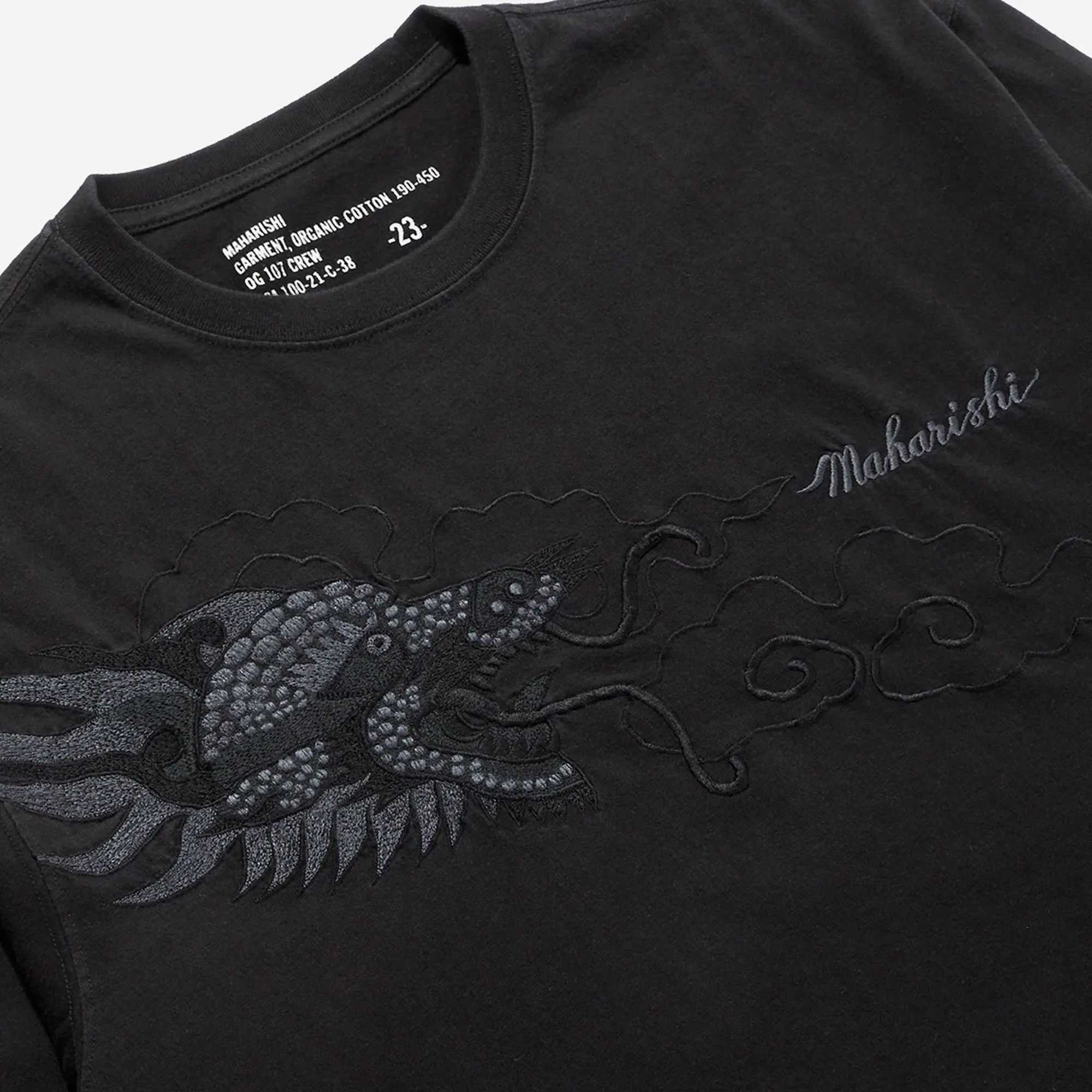 Maharishi Mens Tibetan Dragon LS Tee Black