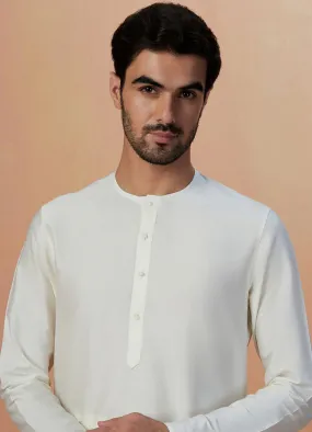 Manyawar White Plain Kurta