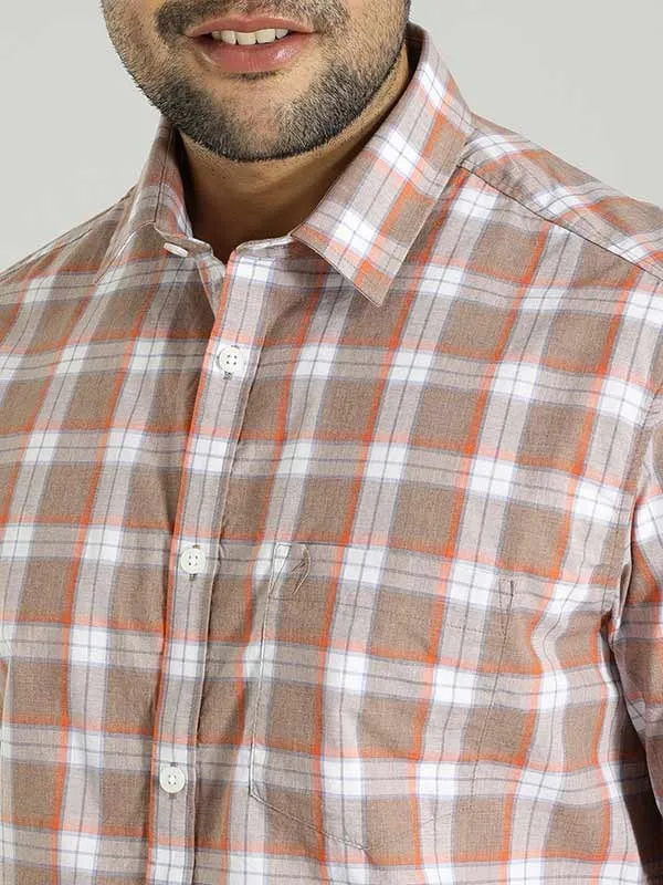 Men Checked Half Sleeve Cotton Shirt