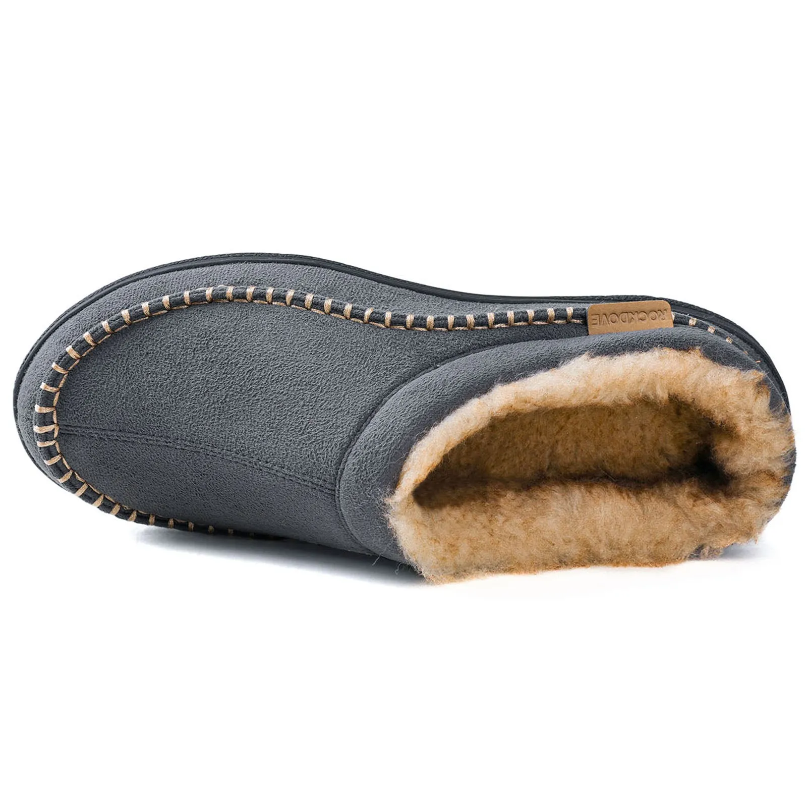 Men's Aiden Faux Wool Lined Microsuede Clog Slipper