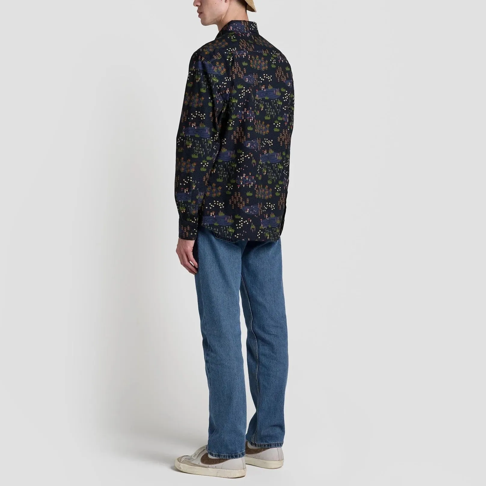 Mushroom Meadow Long Sleeve Shirt (Blue)