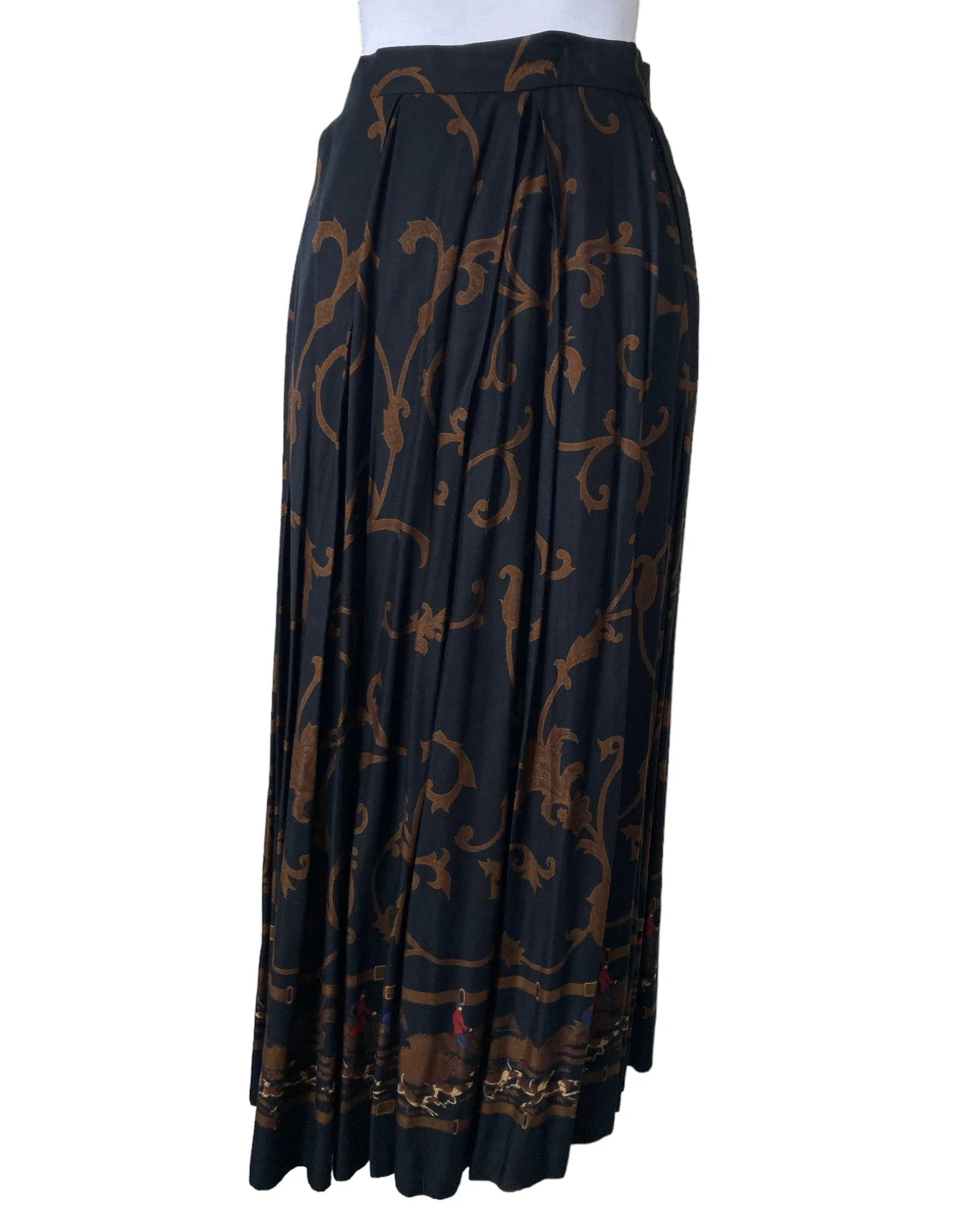 Neiman Marcus Vintage Horses and Hounds Long Skirt, 10