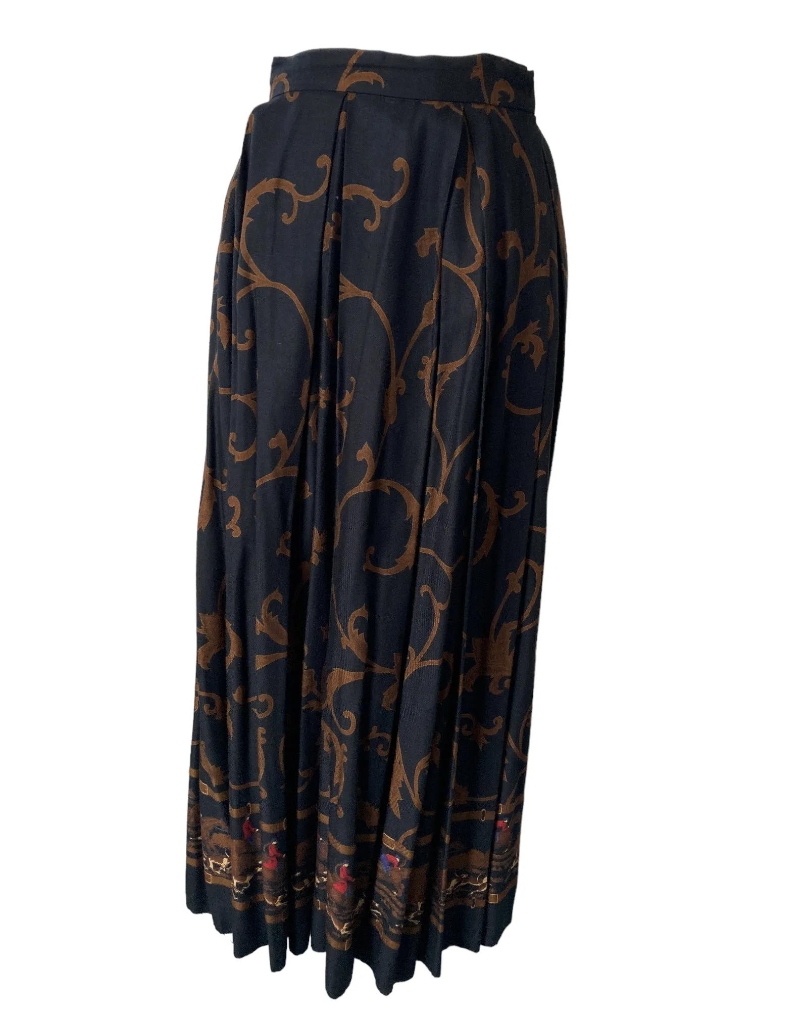 Neiman Marcus Vintage Horses and Hounds Long Skirt, 10