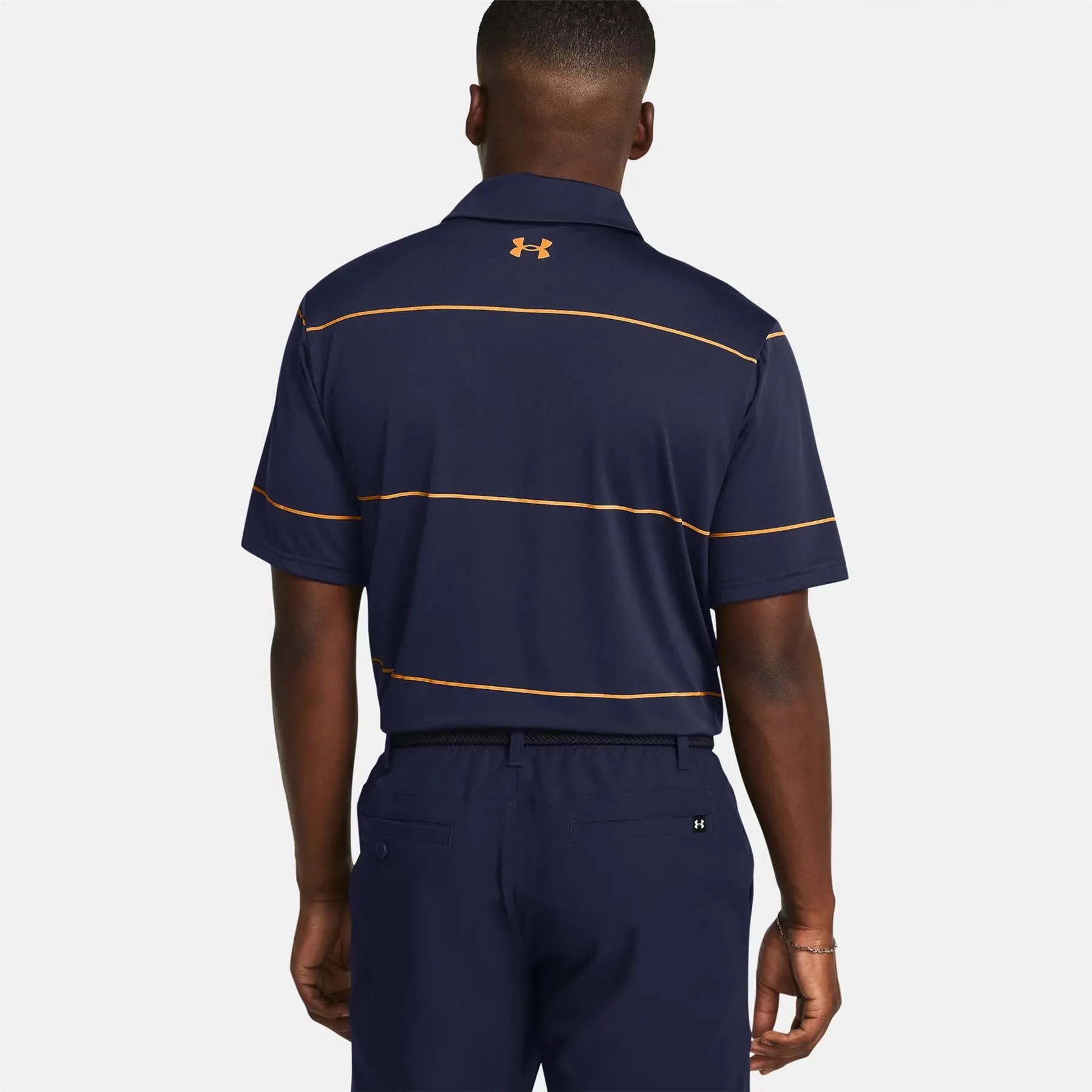 Playoff 3.0 Stripe Polo Navy/Orange - SS24