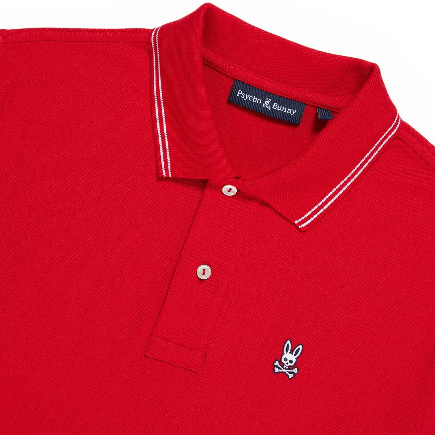 Psycho Bunny Mens Logan Pique Polo - Brilliant Red