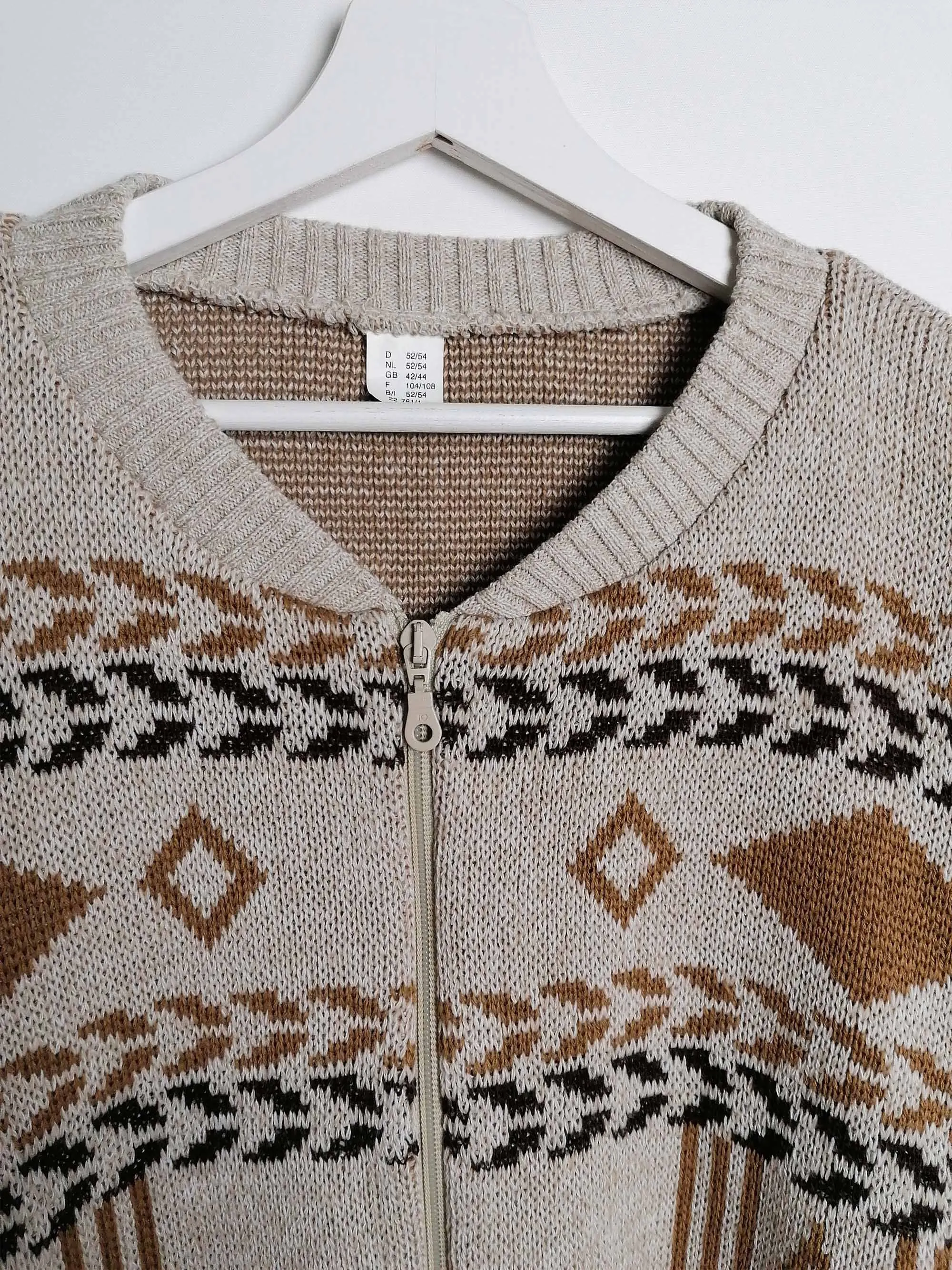 Retro pattern Grandpa Cardigan - size L-XL / 52 -54