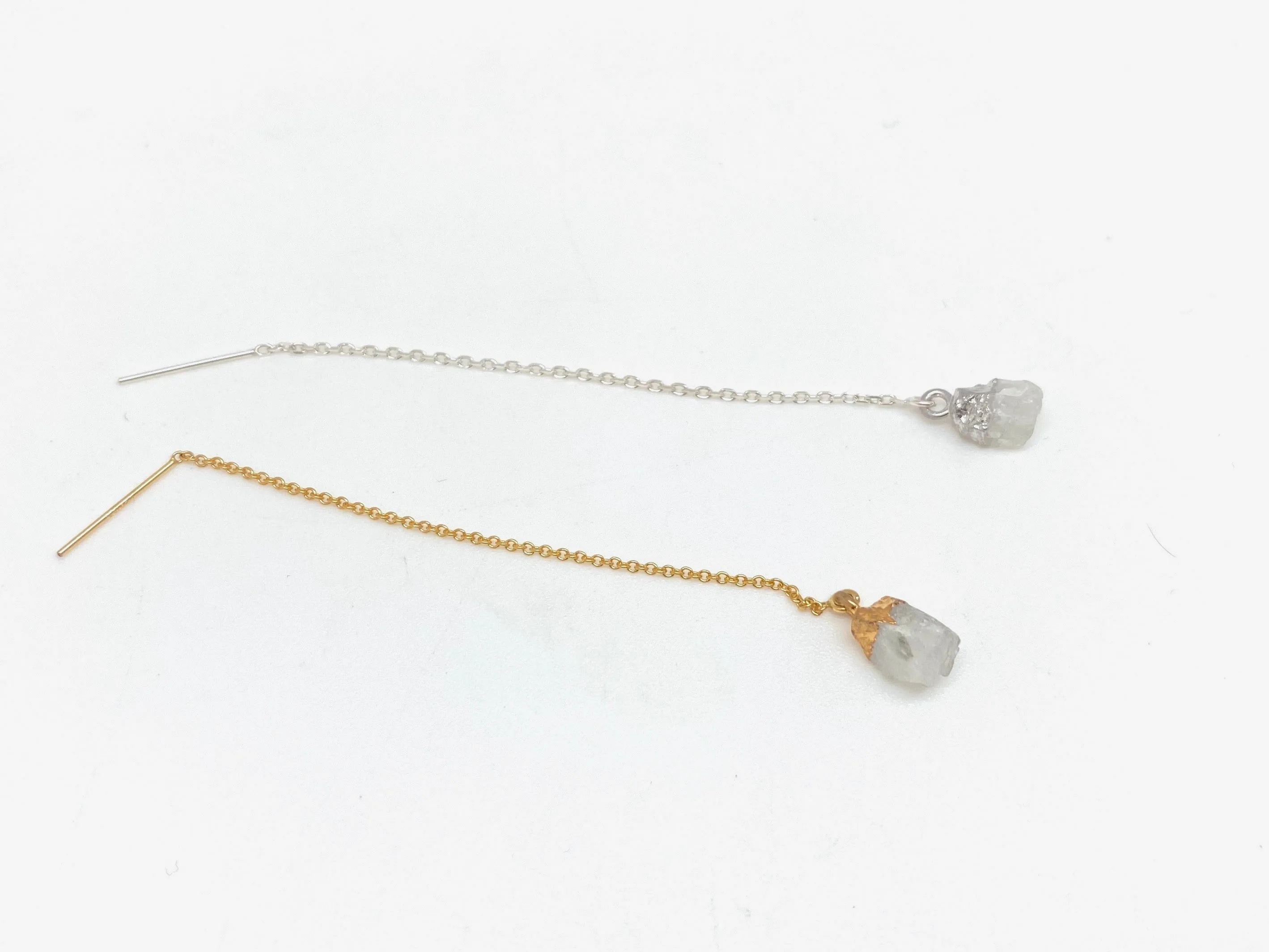 Rough Moonstone Ear Threader