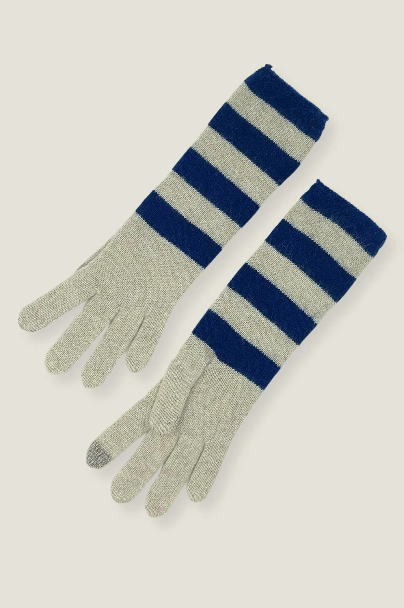 Striped Gloves | Cream/Navy