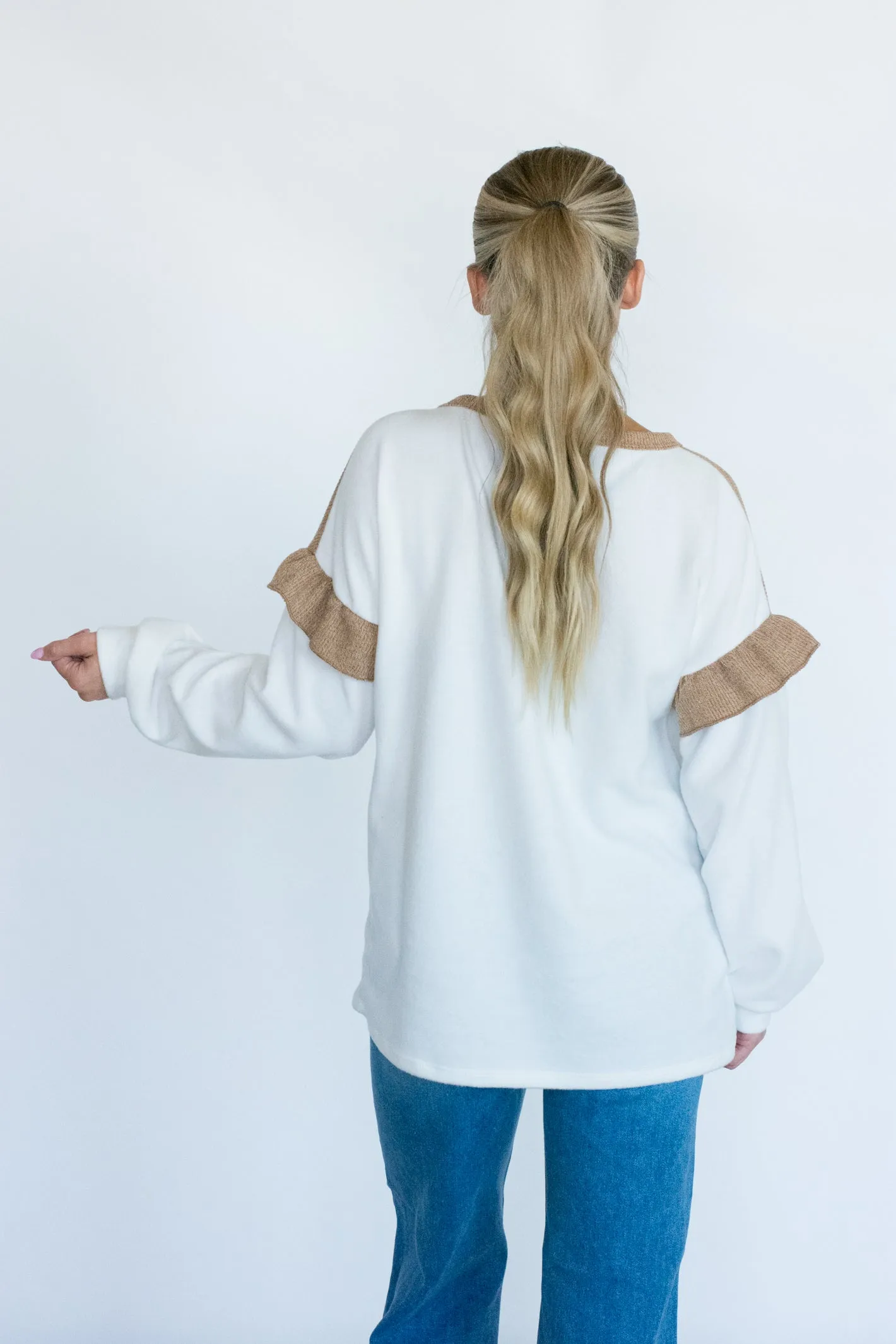 Talking to You Ruffled Sweatshirt Top