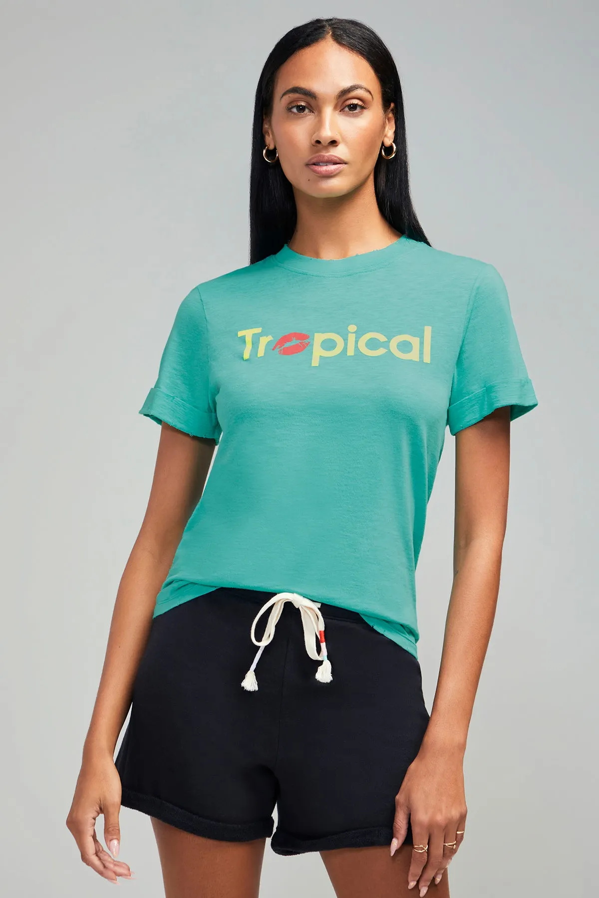 Tropical John Tee | Pigment Bright Aqua